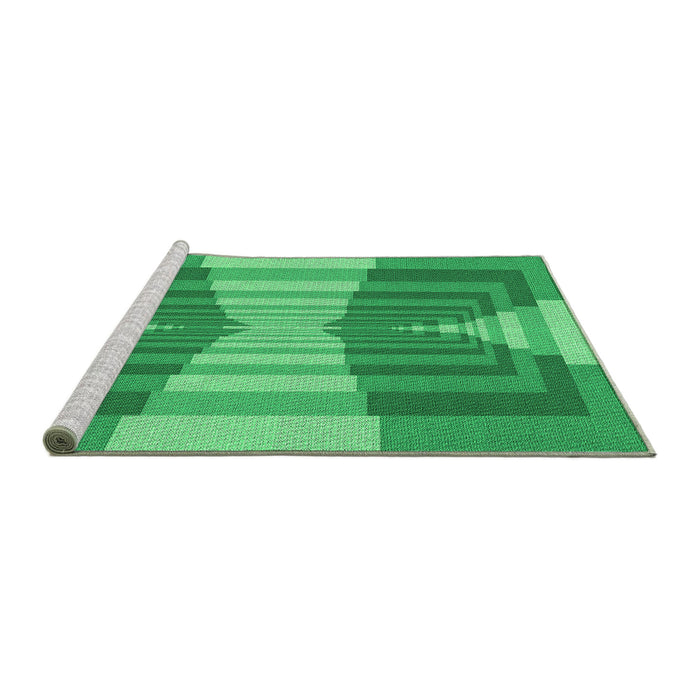 Sideview of Machine Washable Transitional Neon Green Rug, wshpat1189grn
