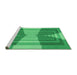 Sideview of Machine Washable Transitional Neon Green Rug, wshpat1189grn