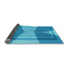 Thickness of Patterned Neon Blue Rug, pat1189lblu