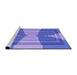 Sideview of Machine Washable Transitional Blue Rug, wshpat1189pur