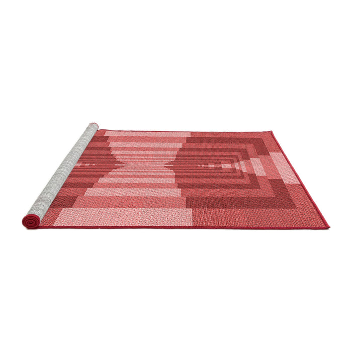 Sideview of Machine Washable Transitional Red Rug, wshpat1189rd