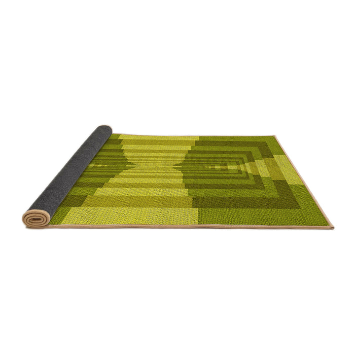 Thickness of Patterned Olive Green Rug, pat1189yw