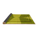 Thickness of Patterned Olive Green Rug, pat1189yw