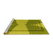 Sideview of Machine Washable Transitional Olive Green Rug, wshpat1189yw