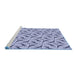 Sideview of Machine Washable Transitional Blue Rug, wshpat119blu