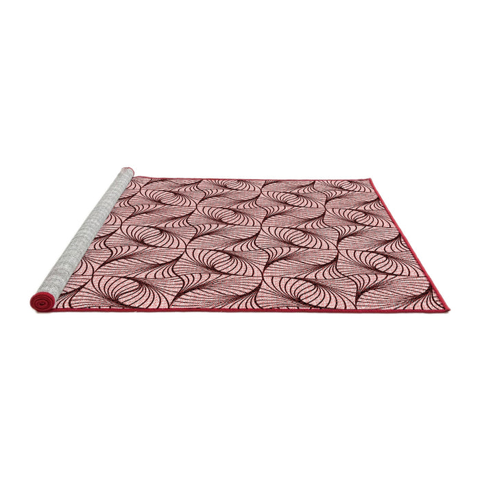 Sideview of Machine Washable Transitional Brown Red Rug, wshpat119rd