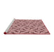 Sideview of Machine Washable Transitional Brown Red Rug, wshpat119rd