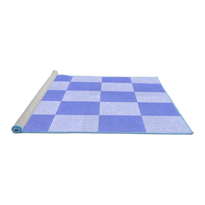 Sideview of Machine Washable Transitional Light Slate Blue Rug, wshpat1190blu