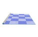 Sideview of Machine Washable Transitional Light Slate Blue Rug, wshpat1190blu