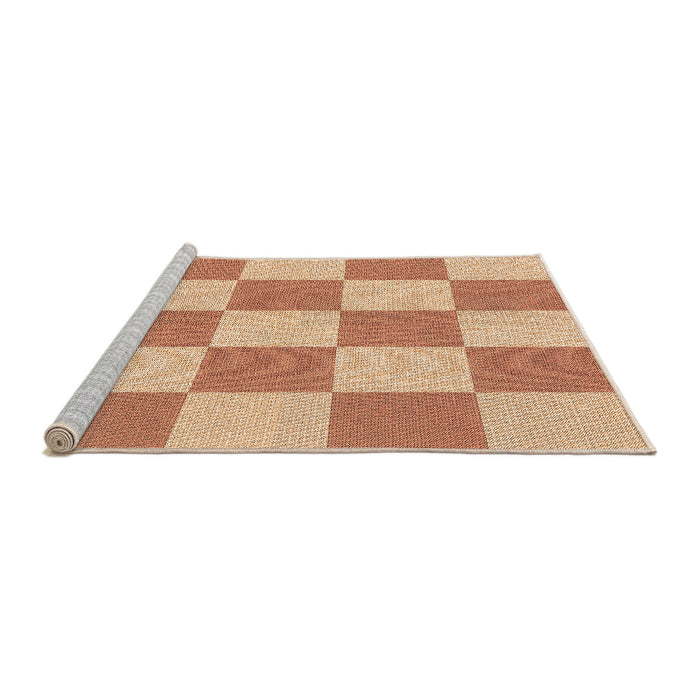 Sideview of Machine Washable Transitional Bright Orange Rug, wshpat1190org