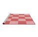 Sideview of Machine Washable Transitional Pastel Pink Rug, wshpat1190rd