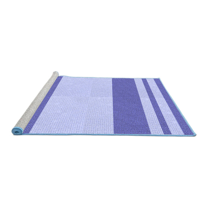 Sideview of Machine Washable Transitional Periwinkle Purple Rug, wshpat1191blu