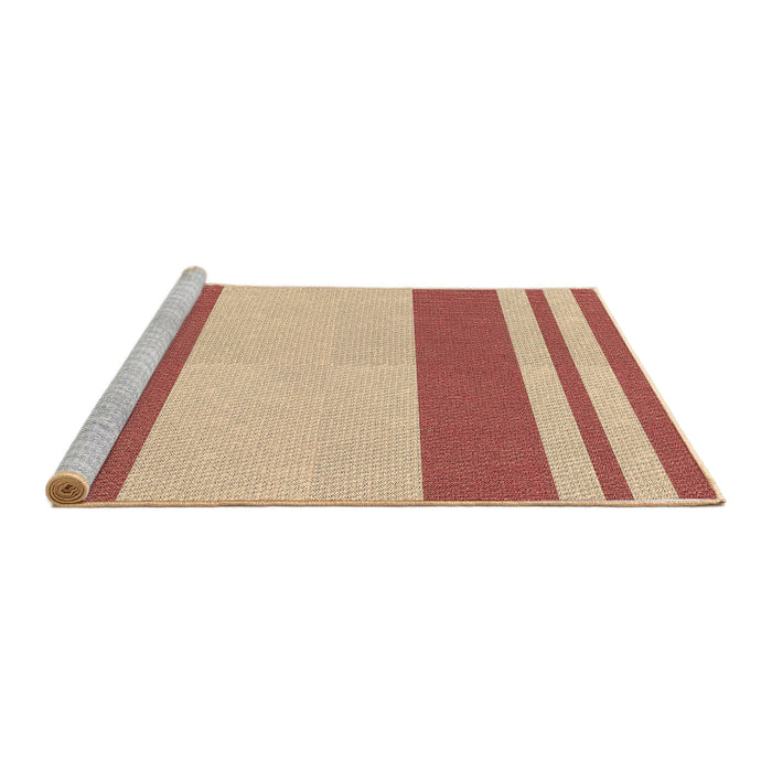 Sideview of Machine Washable Transitional Red Rug, wshpat1191brn