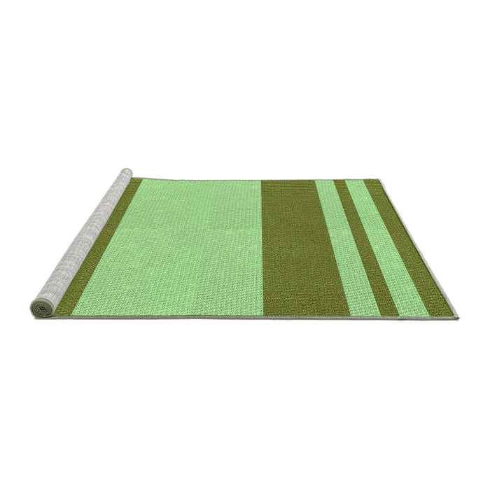 Sideview of Machine Washable Transitional Jade Green Rug, wshpat1191grn
