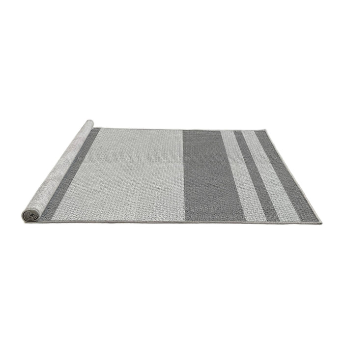 Sideview of Machine Washable Transitional Gray Rug, wshpat1191gry