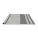 Sideview of Machine Washable Transitional Gray Rug, wshpat1191gry