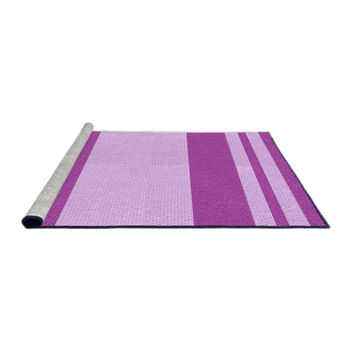 Sideview of Machine Washable Transitional Blossom Pink Rug, wshpat1191pur
