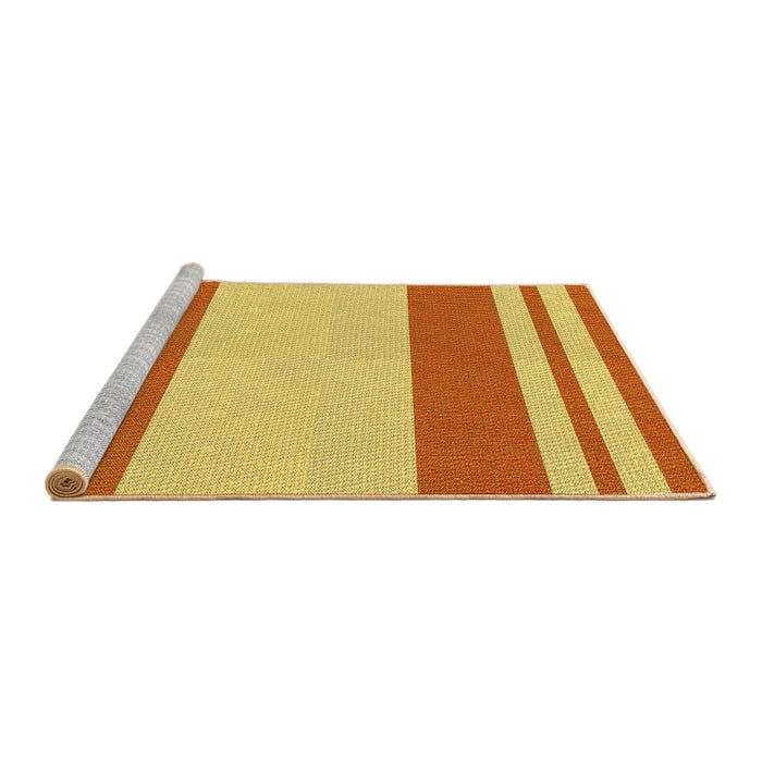 Sideview of Machine Washable Transitional Bright Gold Yellow Rug, wshpat1191yw