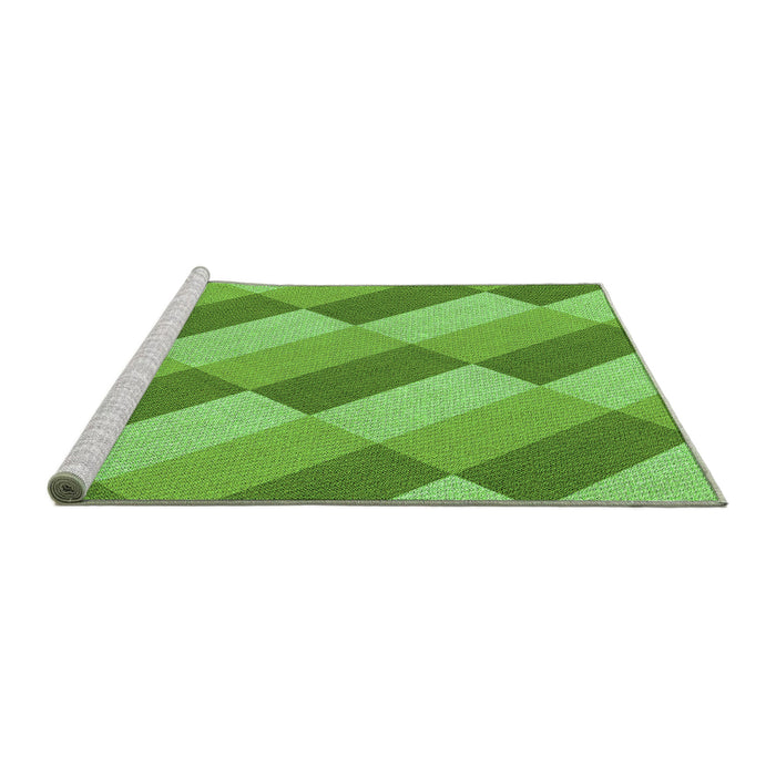 Sideview of Machine Washable Transitional Emerald Green Rug, wshpat1192grn