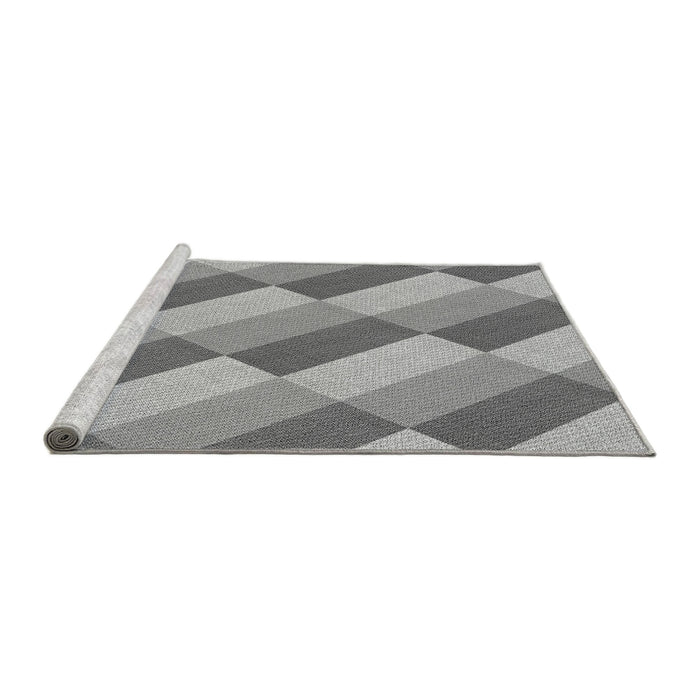 Sideview of Machine Washable Transitional Smokey Gray Rug, wshpat1192gry