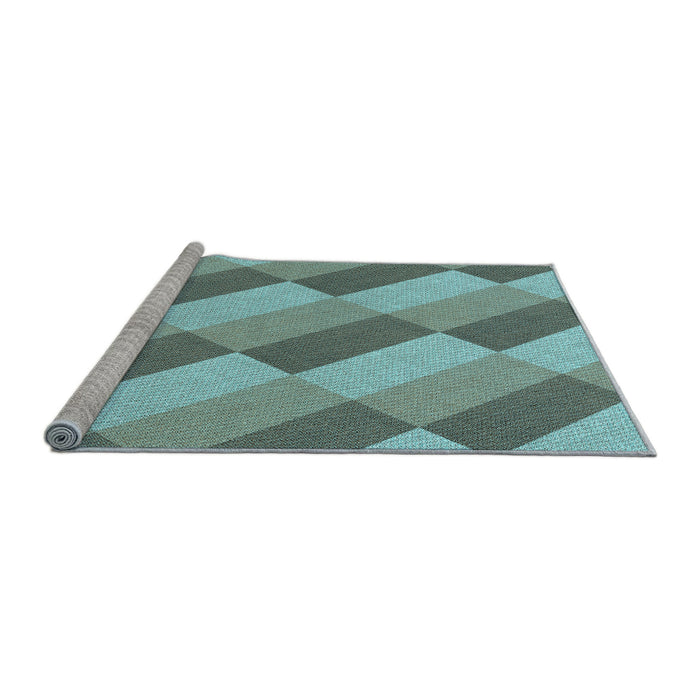 Sideview of Machine Washable Transitional Dull-Sea Green Rug, wshpat1192lblu