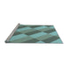 Sideview of Machine Washable Transitional Dull-Sea Green Rug, wshpat1192lblu