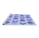 Sideview of Machine Washable Transitional Periwinkle Purple Rug, wshpat1193blu