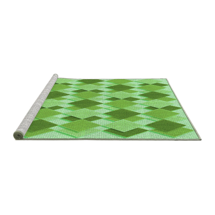 Sideview of Machine Washable Transitional Jade Green Rug, wshpat1193grn