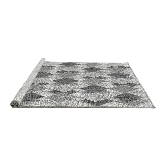 Sideview of Machine Washable Transitional Gray Rug, wshpat1193gry