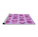 Sideview of Machine Washable Transitional Blossom Pink Rug, wshpat1193pur