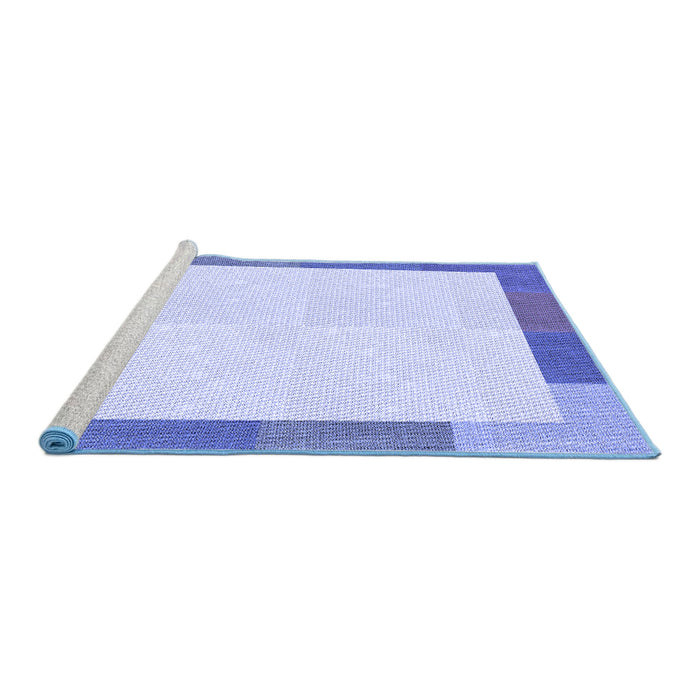 Sideview of Machine Washable Transitional Blue Rug, wshpat1194blu