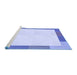 Sideview of Machine Washable Transitional Blue Rug, wshpat1194blu