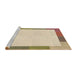 Sideview of Machine Washable Transitional Vanilla Gold Rug, wshpat1194brn