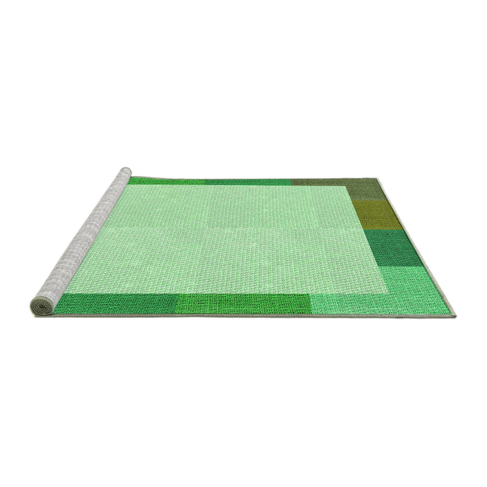 Sideview of Machine Washable Transitional Light Green Rug, wshpat1194grn