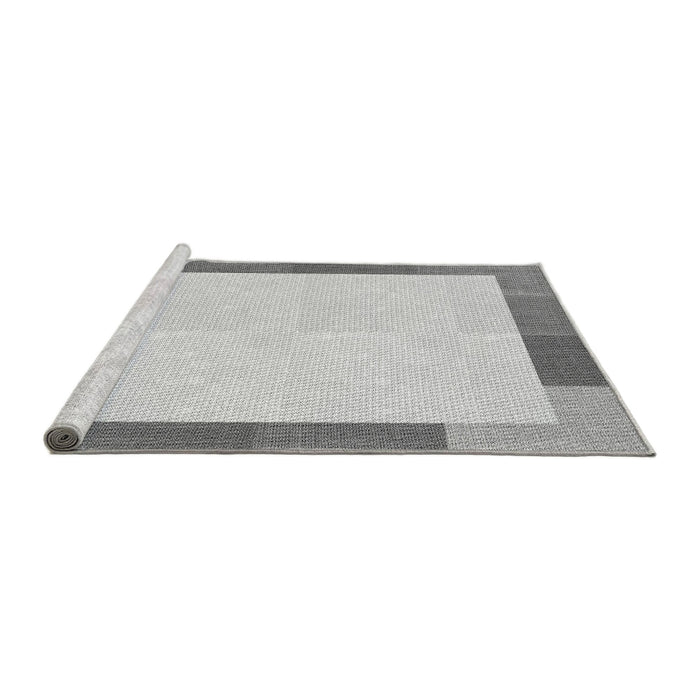 Sideview of Machine Washable Transitional Platinum Gray Rug, wshpat1194gry