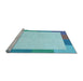 Sideview of Machine Washable Transitional Blue Rug, wshpat1194lblu