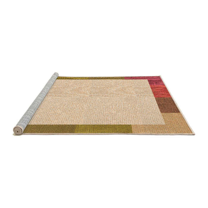 Sideview of Machine Washable Transitional Orange Rug, wshpat1194org