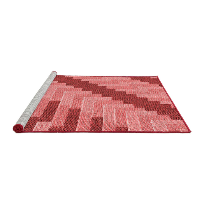 Sideview of Machine Washable Transitional Red Rug, wshpat1195rd