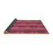 Thickness of Patterned Red Rug, pat1196brn