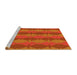 Sideview of Machine Washable Transitional Neon Orange Rug, wshpat1196yw