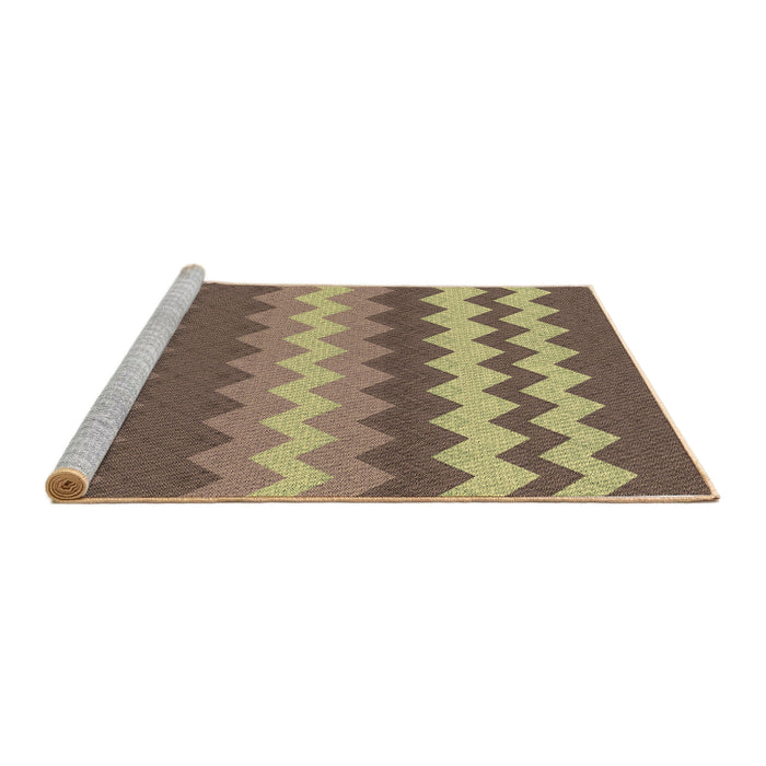 Sideview of Machine Washable Transitional Metallic Gold Rug, wshpat1197brn