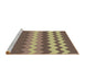 Sideview of Machine Washable Transitional Metallic Gold Rug, wshpat1197brn