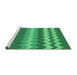 Sideview of Machine Washable Transitional Neon Green Rug, wshpat1197grn