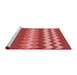 Sideview of Machine Washable Transitional Red Rug, wshpat1197rd