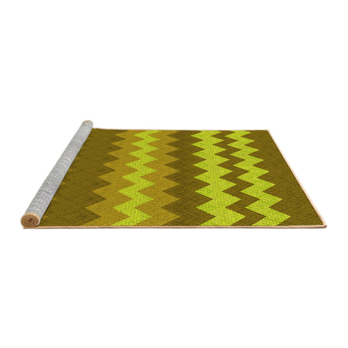 Sideview of Machine Washable Transitional Golden Brown Yellow Rug, wshpat1197yw