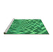 Sideview of Machine Washable Transitional Neon Green Rug, wshpat1198grn