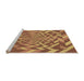 Sideview of Machine Washable Transitional Mahogany Brown Rug, wshpat1198org