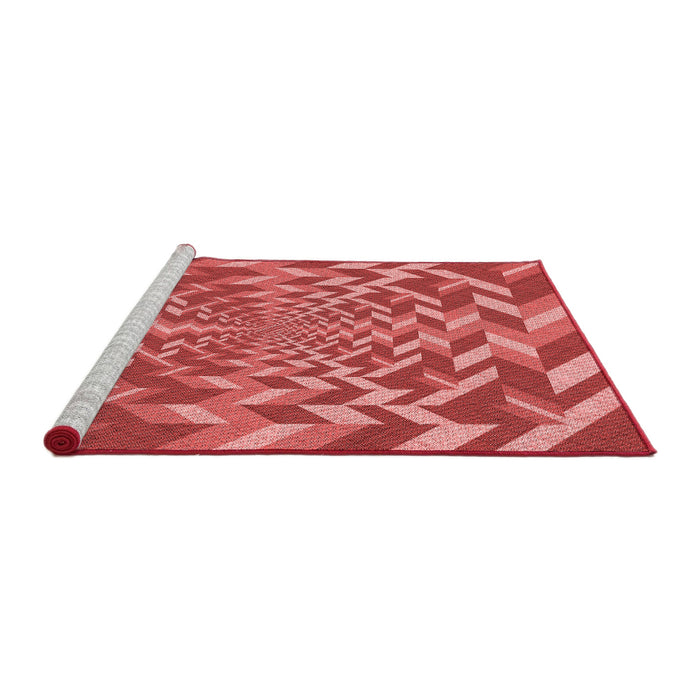 Sideview of Machine Washable Transitional Red Rug, wshpat1198rd