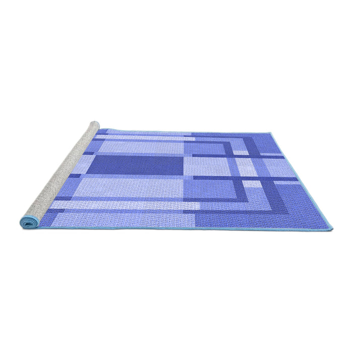 Sideview of Machine Washable Transitional Sky Blue Rug, wshpat1199blu