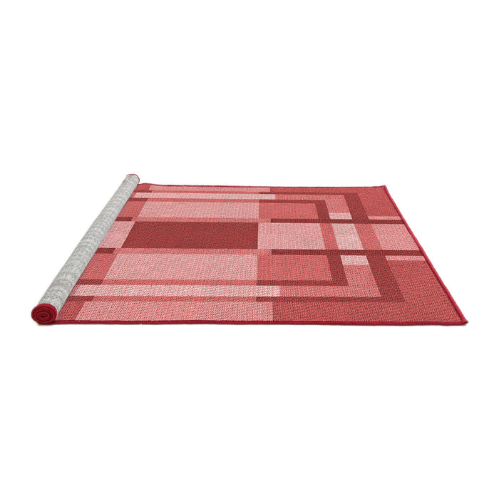 Sideview of Machine Washable Transitional Ruby Red Rug, wshpat1199rd